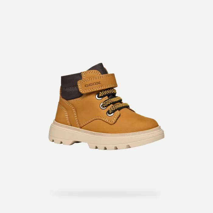 Kids Geox MidCalf Boots KIDDARTAH TODDLER BOY Dark Yellow Mid Calf Boots Dark Yellow