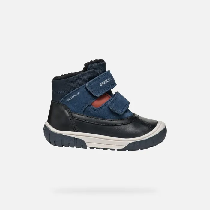 Kids Geox MidCalf Boots OMAR BABY BlackNavy Mid Calf Boots Blacknavy