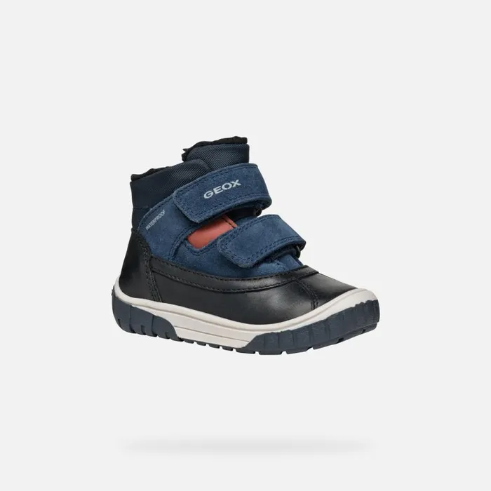 Kids Geox MidCalf Boots OMAR BABY BlackNavy Mid Calf Boots Blacknavy