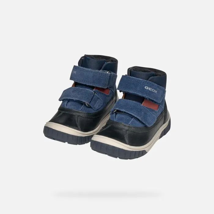 Kids Geox MidCalf Boots OMAR BABY BlackNavy Mid Calf Boots Blacknavy