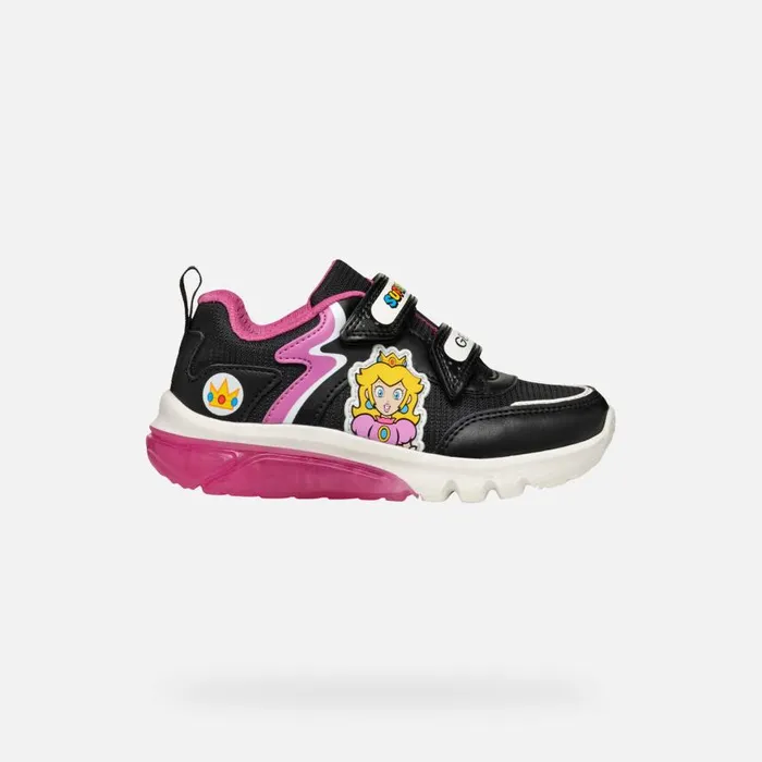 Kids Geox Sneakers CIBERDRON JUNIOR BlackFuchsia Nintendo 8211 Supermario Blackfuchsia