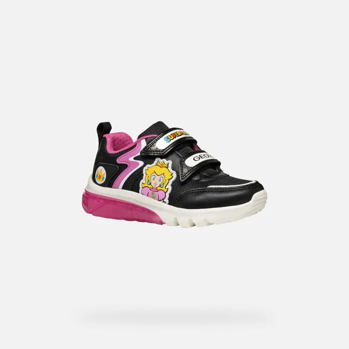 Kids Geox Sneakers CIBERDRON JUNIOR BlackFuchsia Nintendo 8211 Supermario Blackfuchsia
