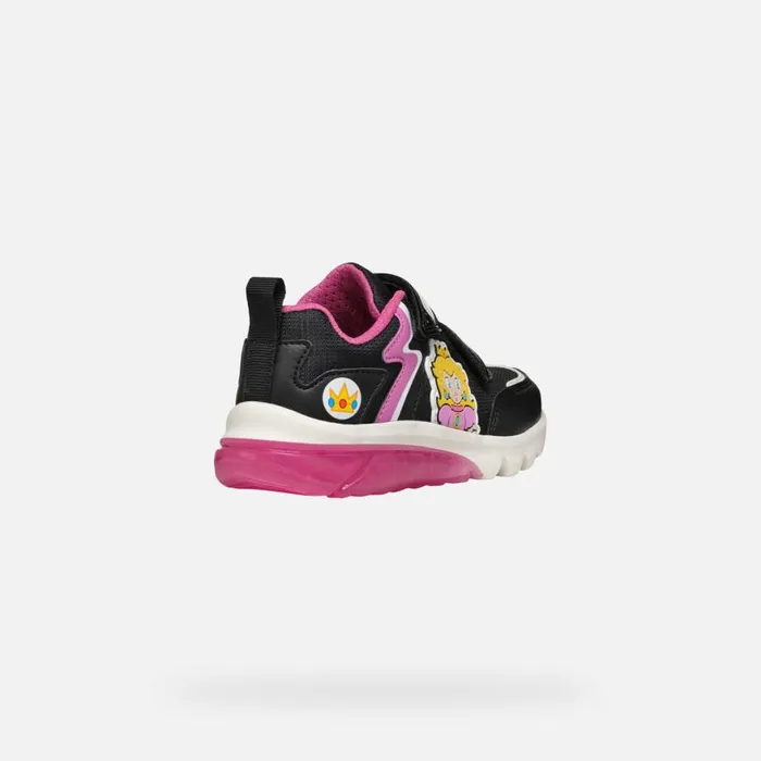 Kids Geox Sneakers CIBERDRON JUNIOR BlackFuchsia Nintendo 8211 Supermario Blackfuchsia