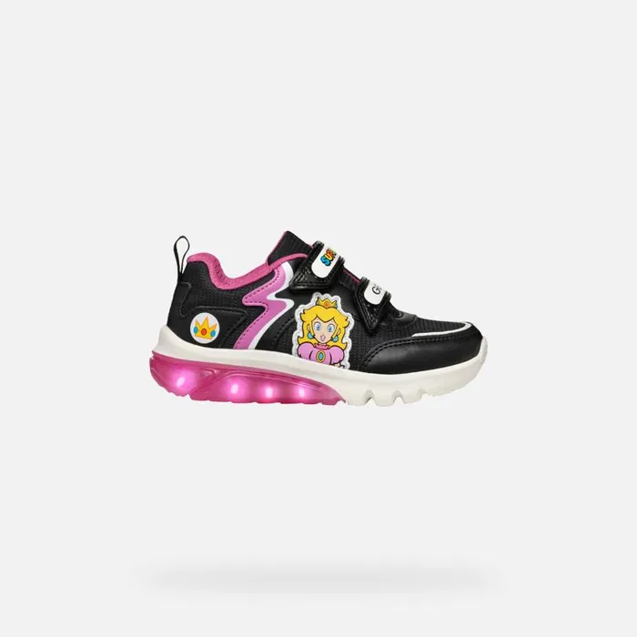 Kids Geox Sneakers CIBERDRON JUNIOR BlackFuchsia Nintendo 8211 Supermario Blackfuchsia