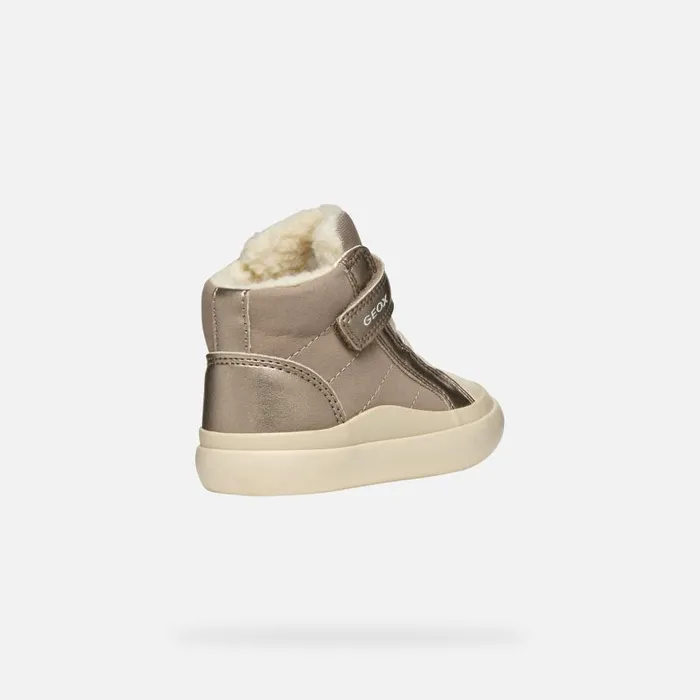 Kids Geox Sneakers GISLI BABY Dark Beige High Top Sneakers Dark Beige