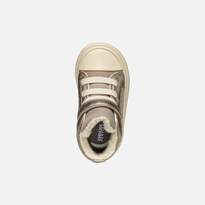 Kids Geox Sneakers GISLI BABY Dark Beige High Top Sneakers Dark Beige