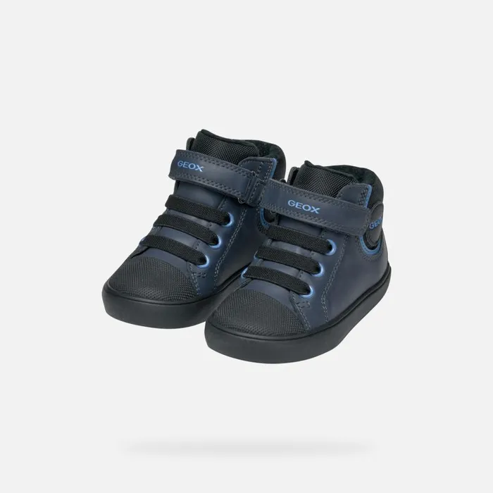 Kids Geox Sneakers GISLI TODDLER BOY NavyLight Blue High Top Sneakers Navylight Blue