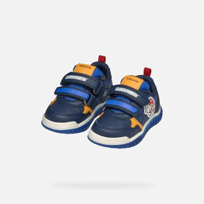 Kids Geox Sneakers LIGHTYLOO BABY NavyRoyal Nintendo 8211 Supermario Navyroyal