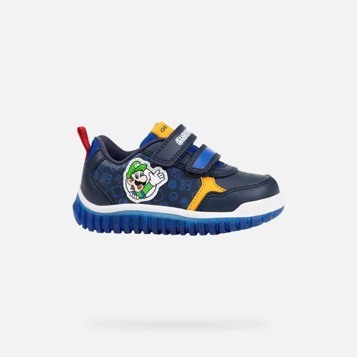 Kids Geox Sneakers LIGHTYLOO BABY NavyRoyal Nintendo 8211 Supermario Navyroyal