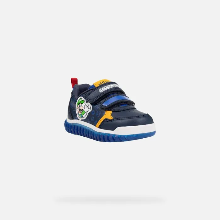 Kids Geox Sneakers LIGHTYLOO BABY NavyRoyal Nintendo 8211 Supermario Navyroyal