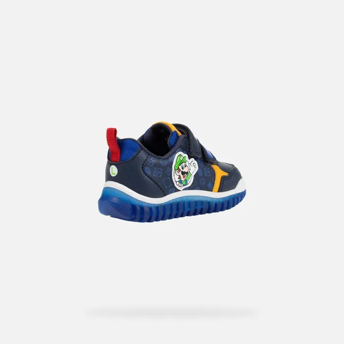Kids Geox Sneakers LIGHTYLOO BABY NavyRoyal Nintendo 8211 Supermario Navyroyal