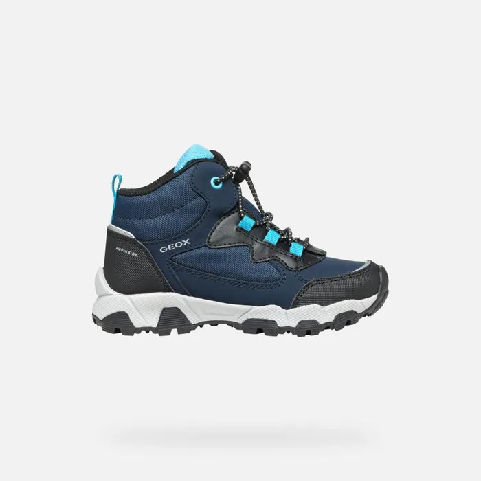 Kids Geox Sneakers MAGNETAR ABX JUNIOR NavyLight Blue Waterproof Trainers Navylight Blue