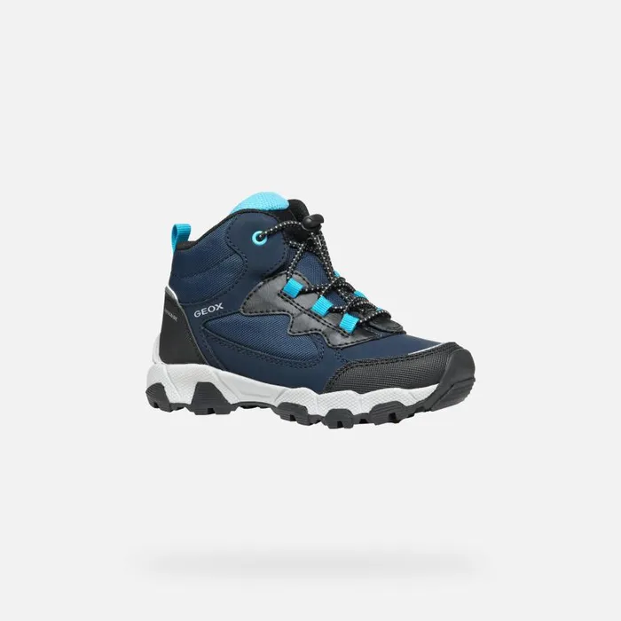 Kids Geox Sneakers MAGNETAR ABX JUNIOR NavyLight Blue Waterproof Trainers Navylight Blue