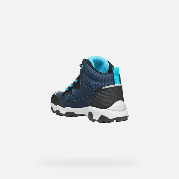 Kids Geox Sneakers MAGNETAR ABX JUNIOR NavyLight Blue Waterproof Trainers Navylight Blue