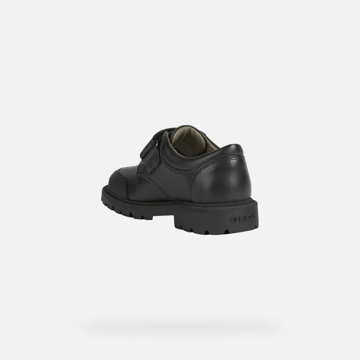 Kids Geox Sneakers SHAYLAX Junior Boy039s Black Velcro Shoes UNIFORM Black