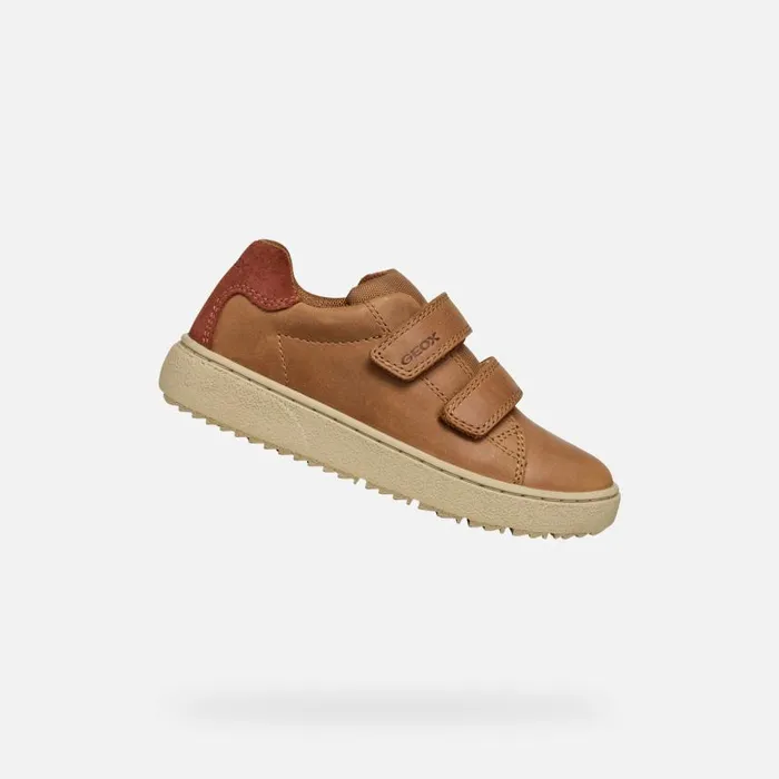 Kids Geox Sneakers THELEVEN BOY Cognac Low Top Sneakers Cognac