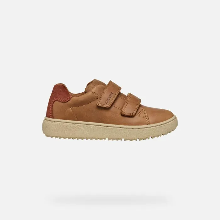Kids Geox Sneakers THELEVEN BOY Cognac Low Top Sneakers Cognac