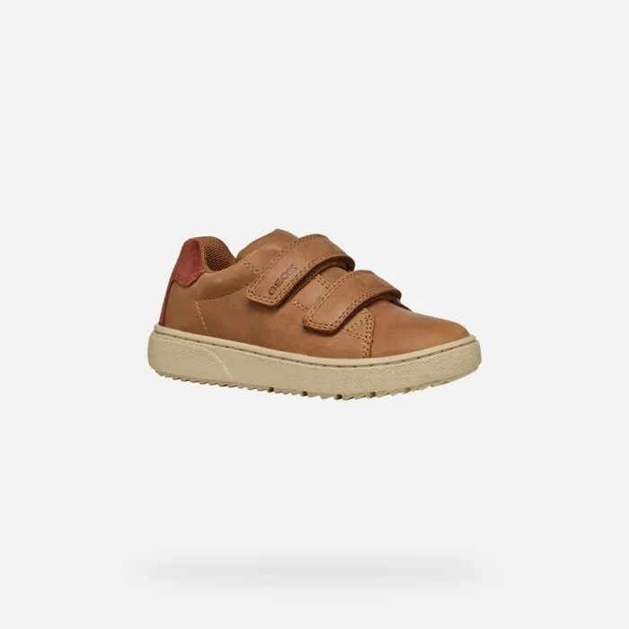 Kids Geox Sneakers THELEVEN BOY Cognac Low Top Sneakers Cognac