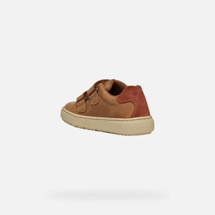 Kids Geox Sneakers THELEVEN BOY Cognac Low Top Sneakers Cognac