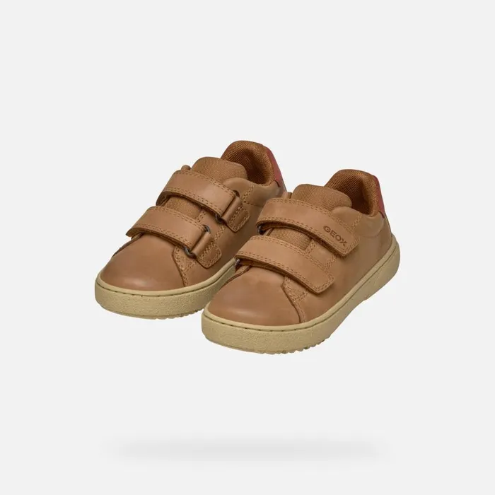 Kids Geox Sneakers THELEVEN BOY Cognac Low Top Sneakers Cognac