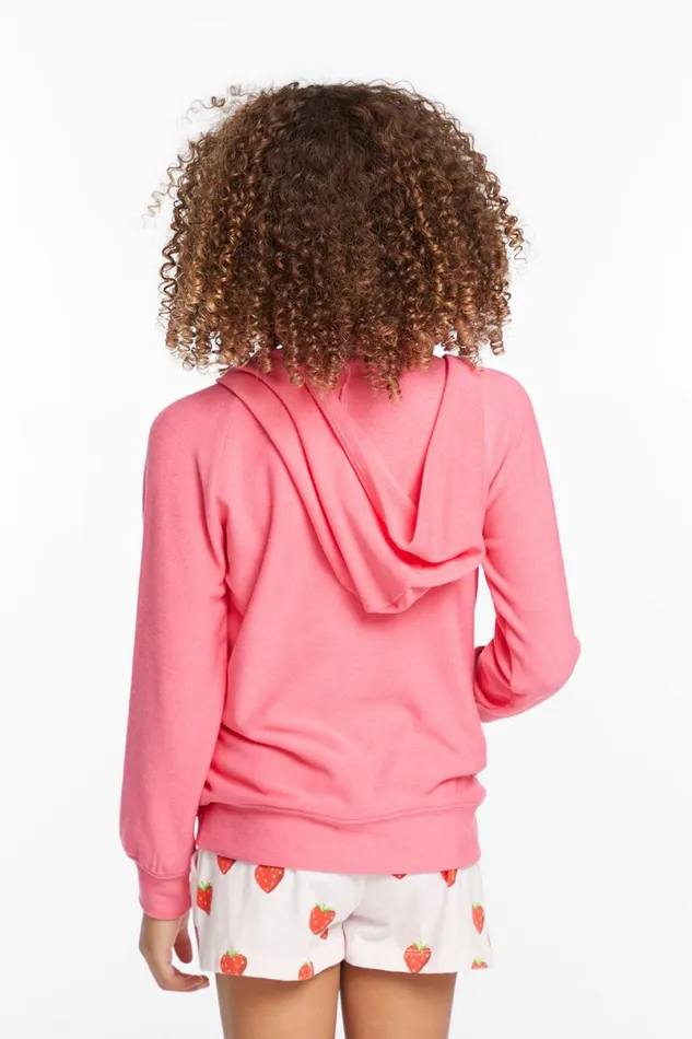Kids Girls Chaser Brand Alana Orchid Girls Zip Up Hoodie