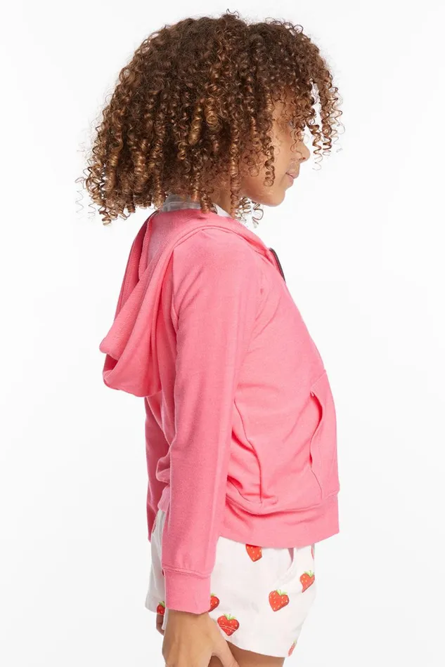 Kids Girls Chaser Brand Alana Orchid Girls Zip Up Hoodie