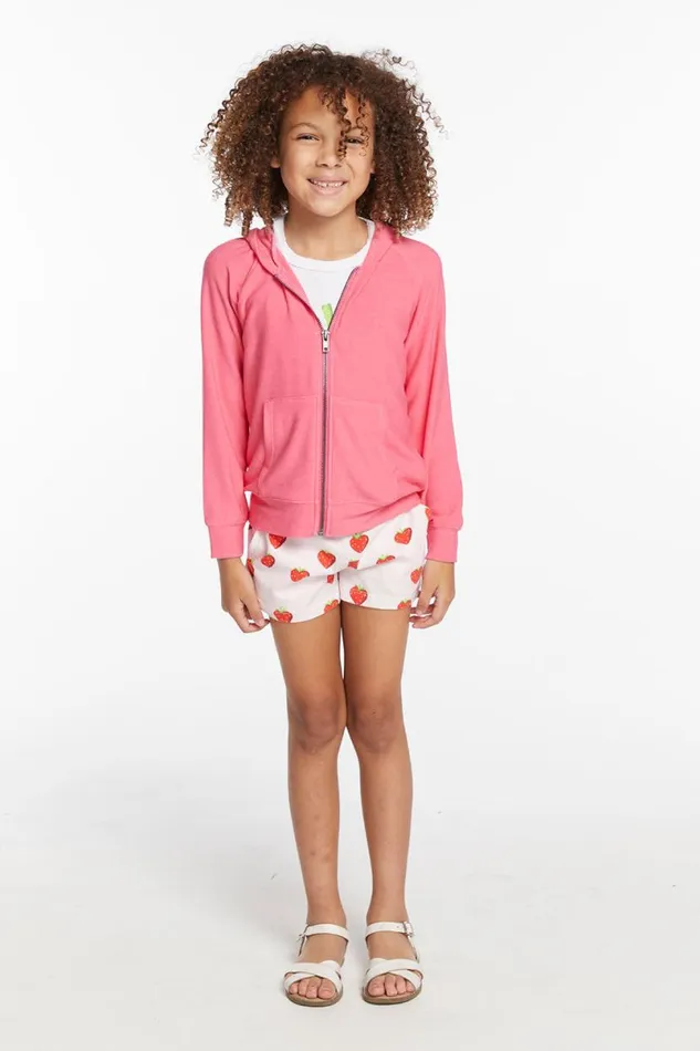 Kids Girls Chaser Brand Alana Orchid Girls Zip Up Hoodie