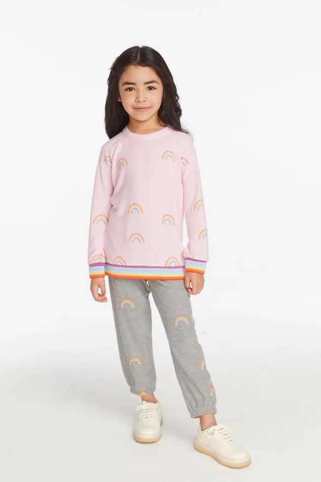 Kids Girls Chaser Brand All Over Rainbow Pant