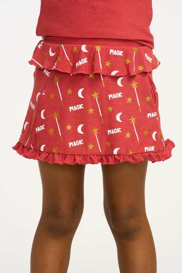 Kids Girls Chaser Brand Allover Magic Ruffle Skort