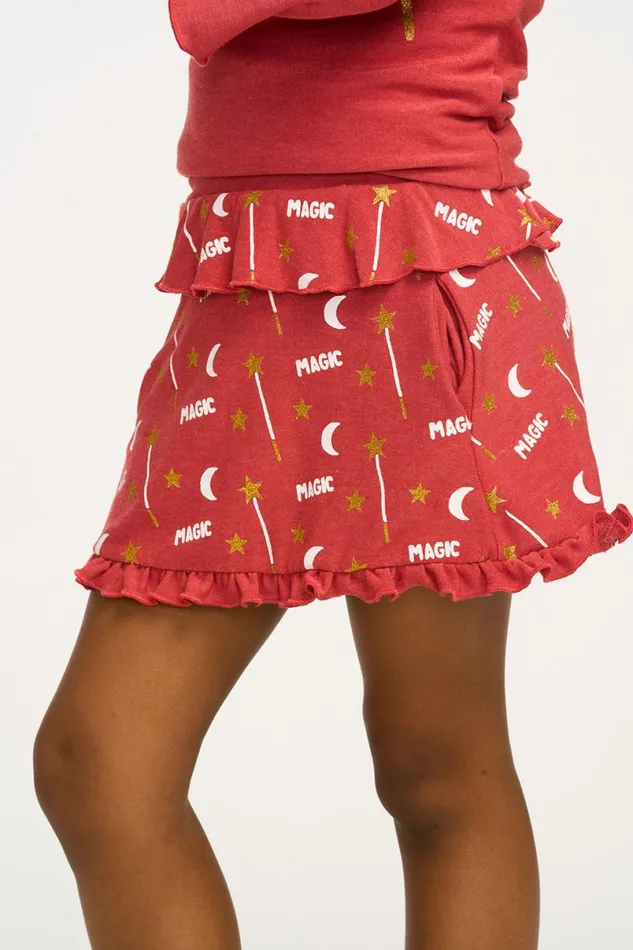 Kids Girls Chaser Brand Allover Magic Ruffle Skort