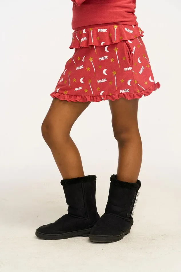 Kids Girls Chaser Brand Allover Magic Ruffle Skort