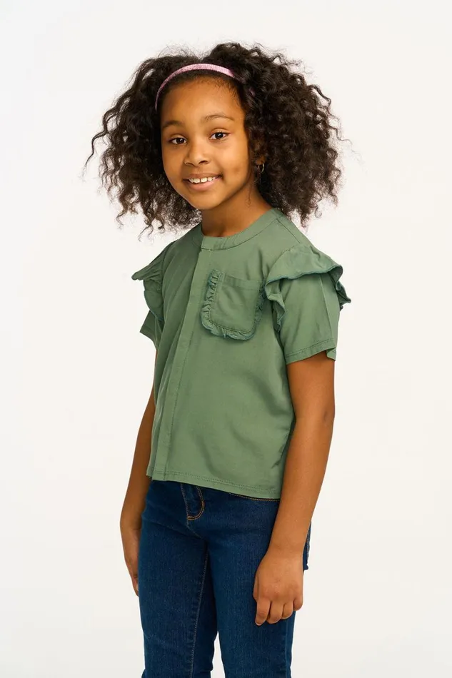 Kids Girls Chaser Brand Anise Dark Forest Ruffle Top