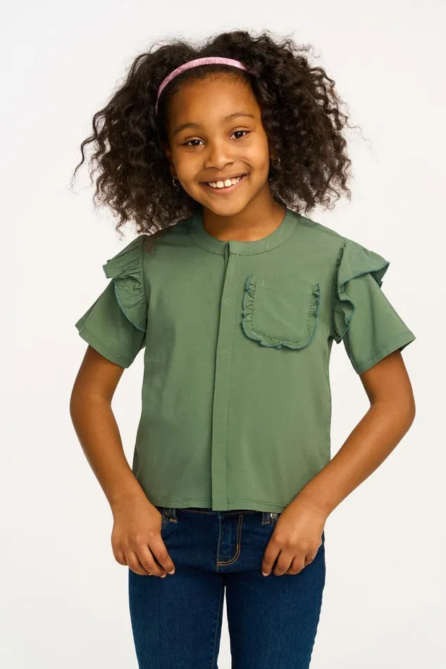 Kids Girls Chaser Brand Anise Dark Forest Ruffle Top