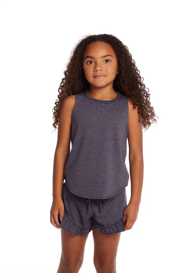 Kids Girls Chaser Brand Avalon Girls Vintage Jersey Shirttail Muscle