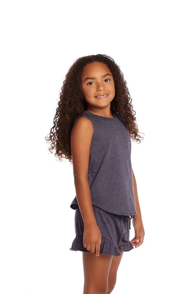Kids Girls Chaser Brand Avalon Girls Vintage Jersey Shirttail Muscle