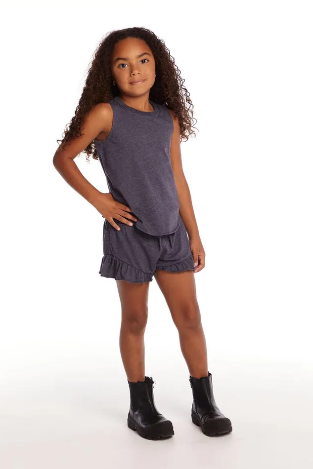 Kids Girls Chaser Brand Avalon Girls Vintage Jersey Shirttail Muscle