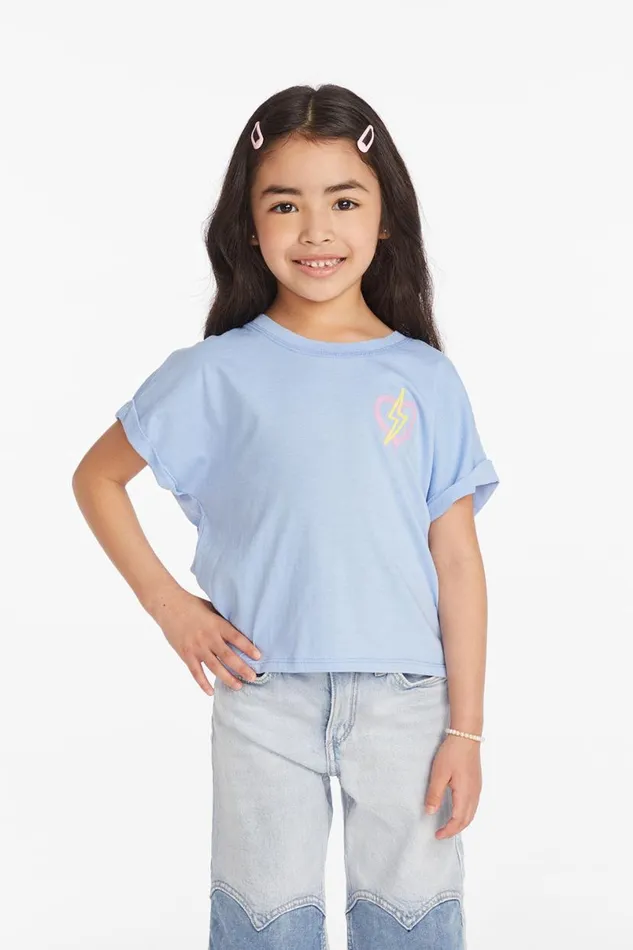 Kids Girls Chaser Brand Bolt Heart Girls Tee
