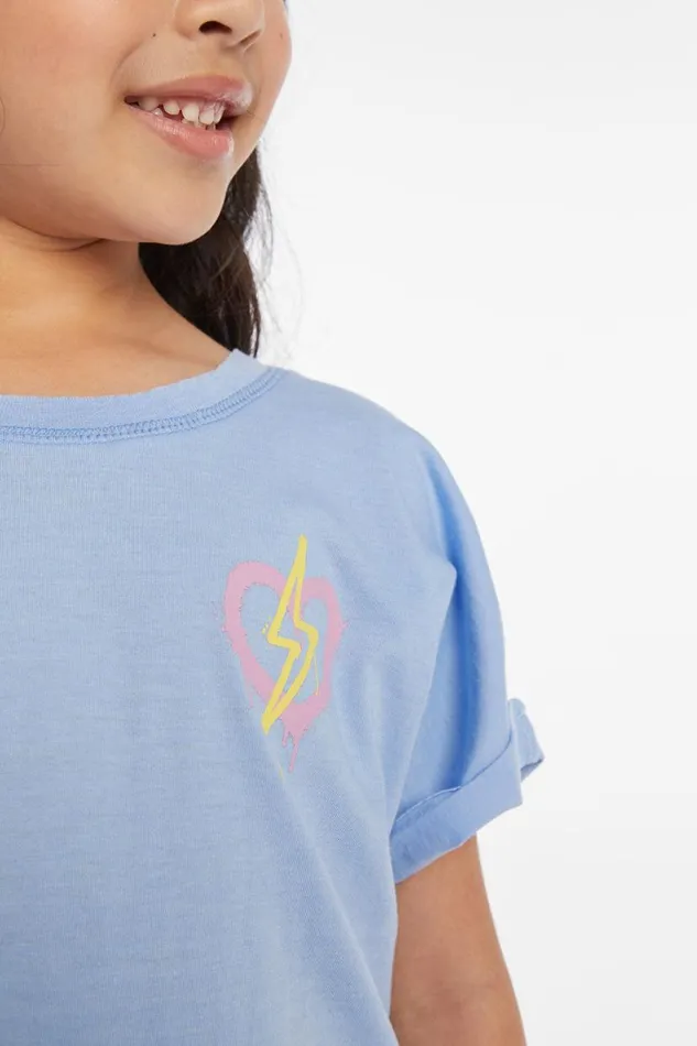 Kids Girls Chaser Brand Bolt Heart Girls Tee