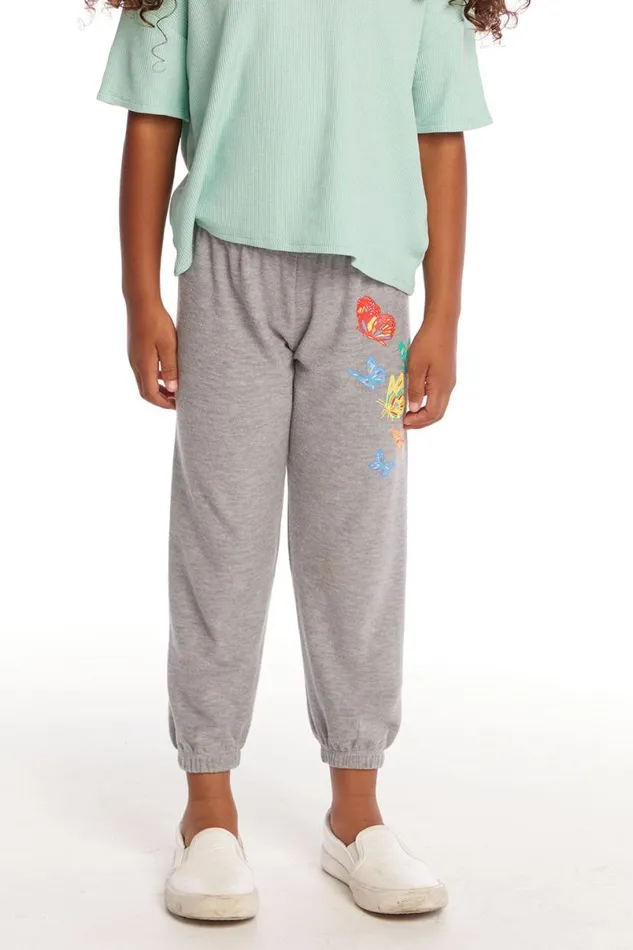 Kids Girls Chaser Brand Butterflies Girls Cozy Knit Sweatpant