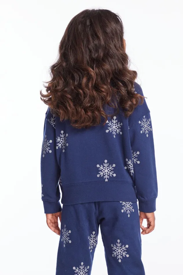 Kids Girls Chaser Brand Casbah Girls Avalon Glitter Snowflake Pullover