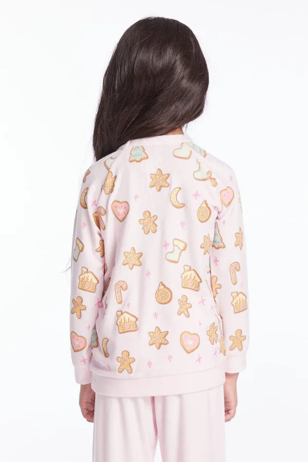 Kids Girls Chaser Brand Christmas Cookies Girls Pullover