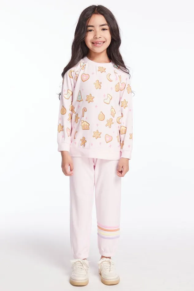 Kids Girls Chaser Brand Christmas Cookies Girls Pullover
