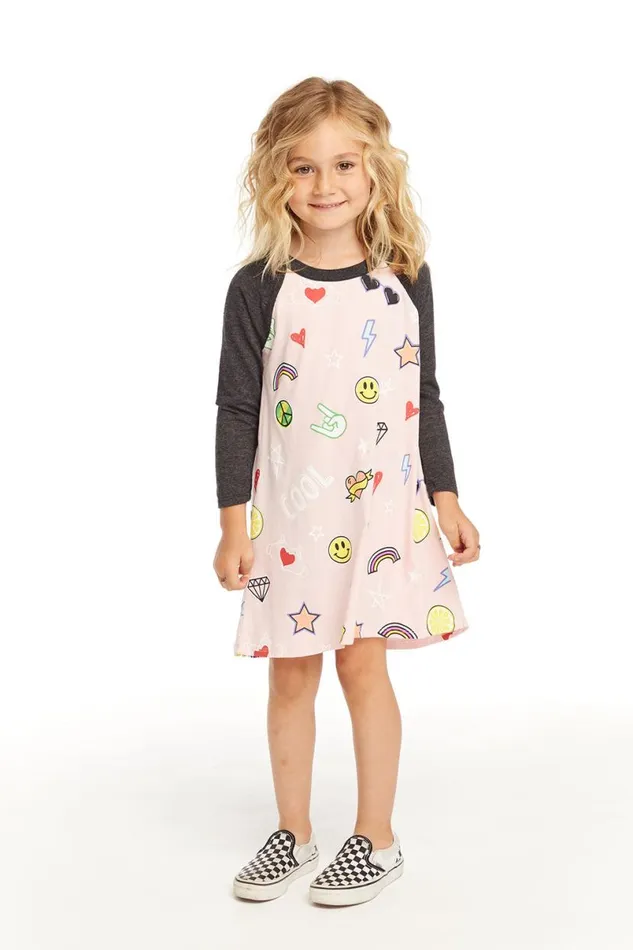 Kids Girls Chaser Brand Cool Icons Dress