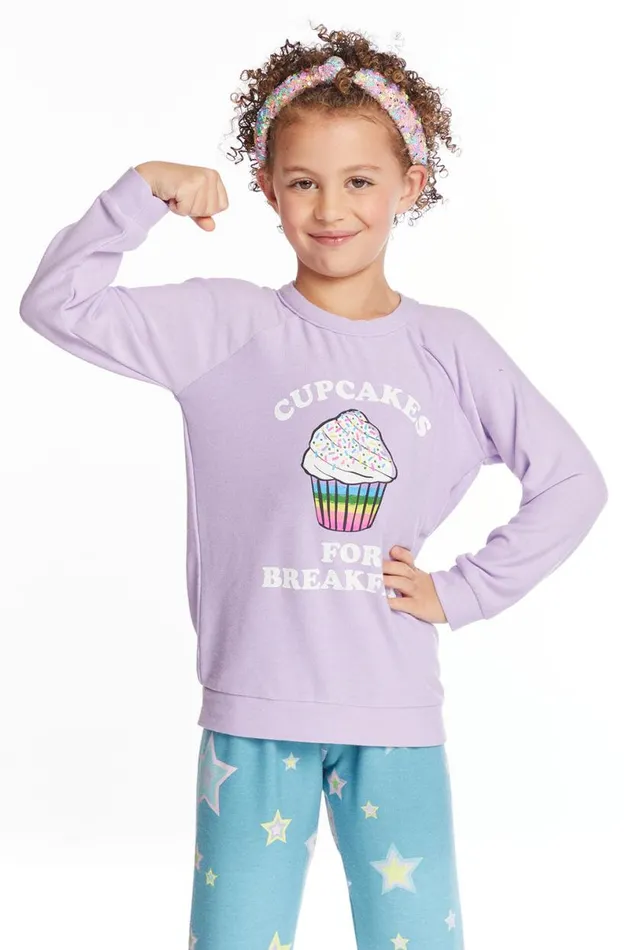 Kids Girls Chaser Brand Cupcakes For Breakfast Girls Pullover