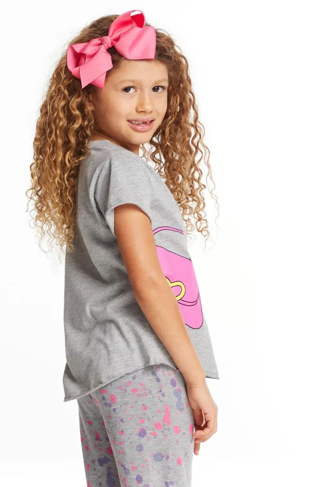 Kids Girls Chaser Brand Cute Purse Girls Crew Neck Tee
