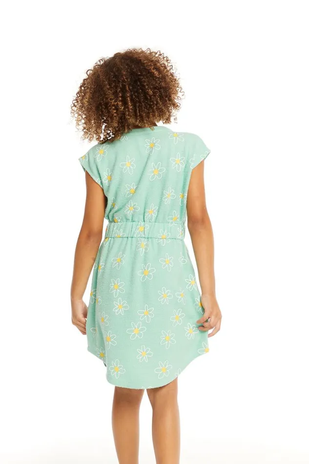 Kids Girls Chaser Brand Daisy Print 8211 Neptune Green