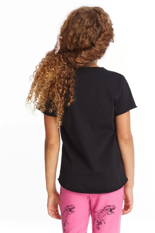 Kids Girls Chaser Brand Dino Time Girls Crew Neck Tee