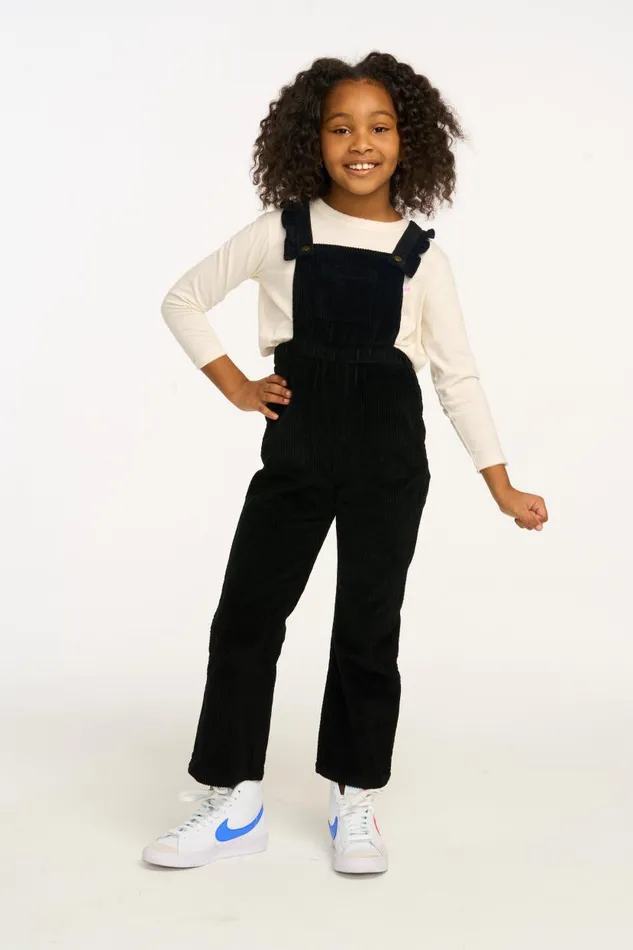 Kids Girls Chaser Brand Fairy Overall Raven Black Corduroy