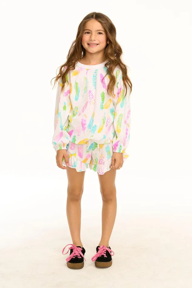 Kids Girls Chaser Brand Feathers Grotto Shorts