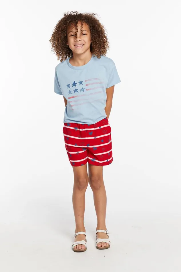 Kids Girls Chaser Brand Flag Girls Tee